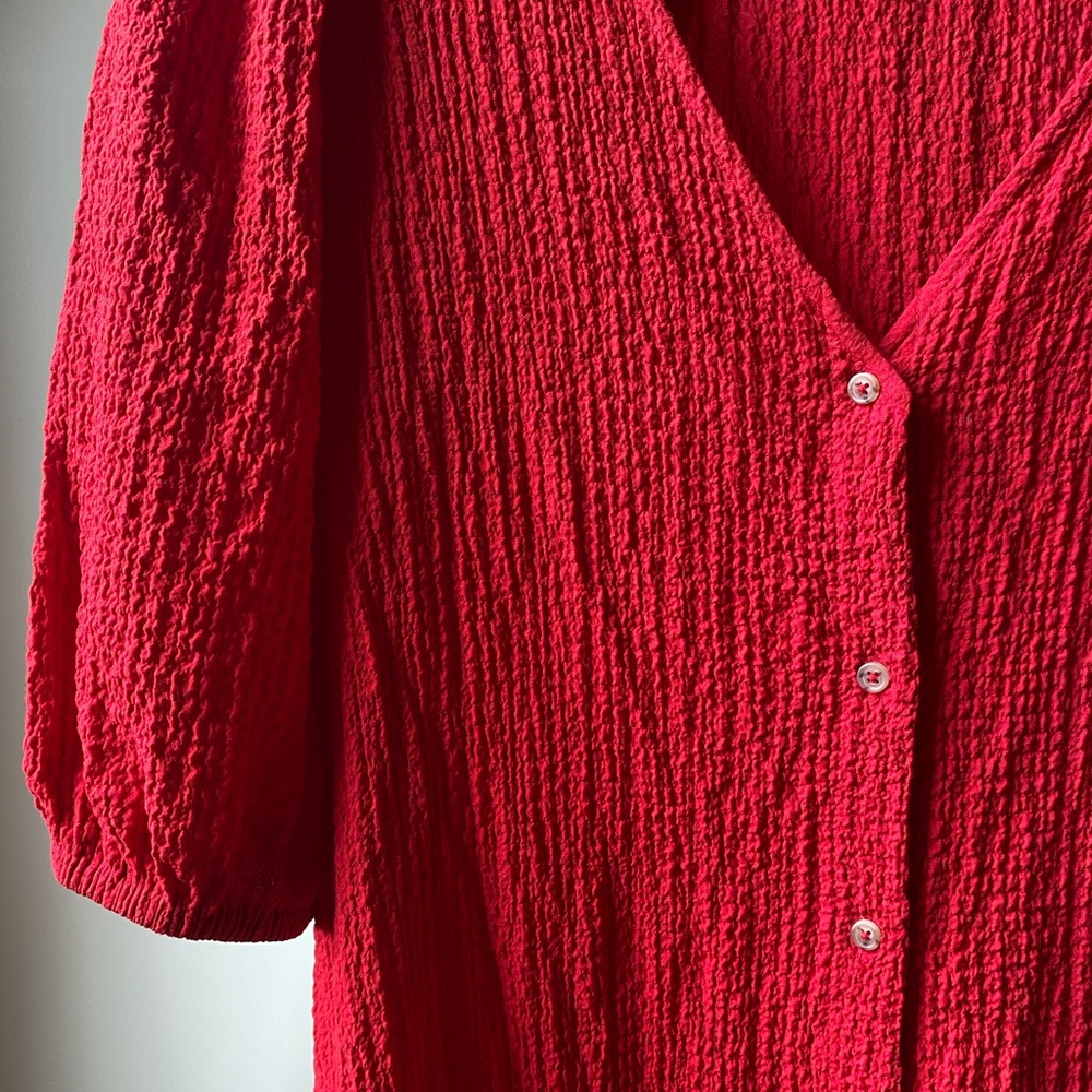Anthropologie Medium Maxi Midi red dress